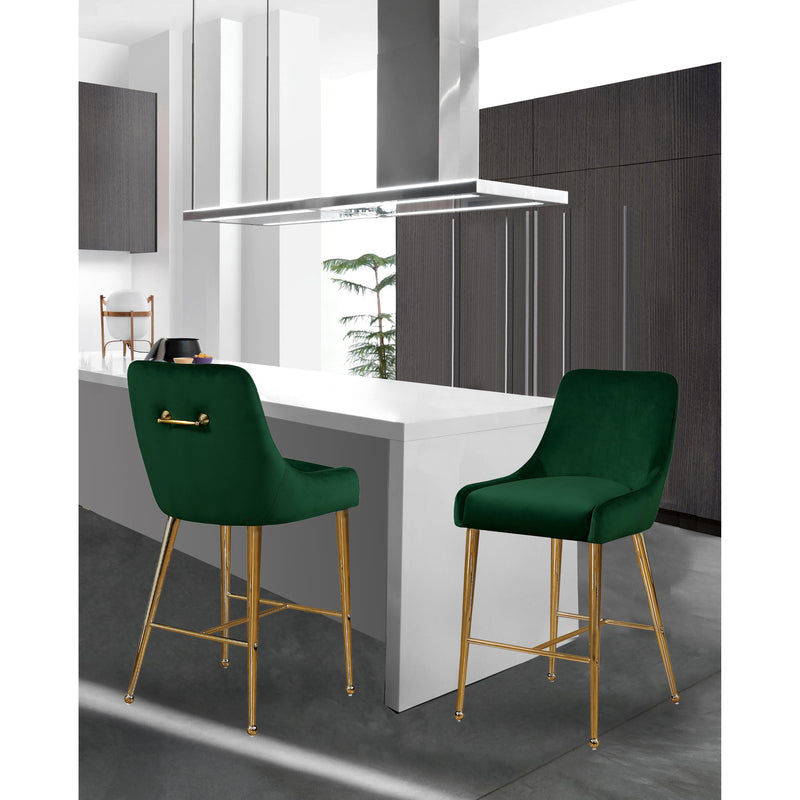 Meridian Owen Green Velvet Stool IMAGE 4