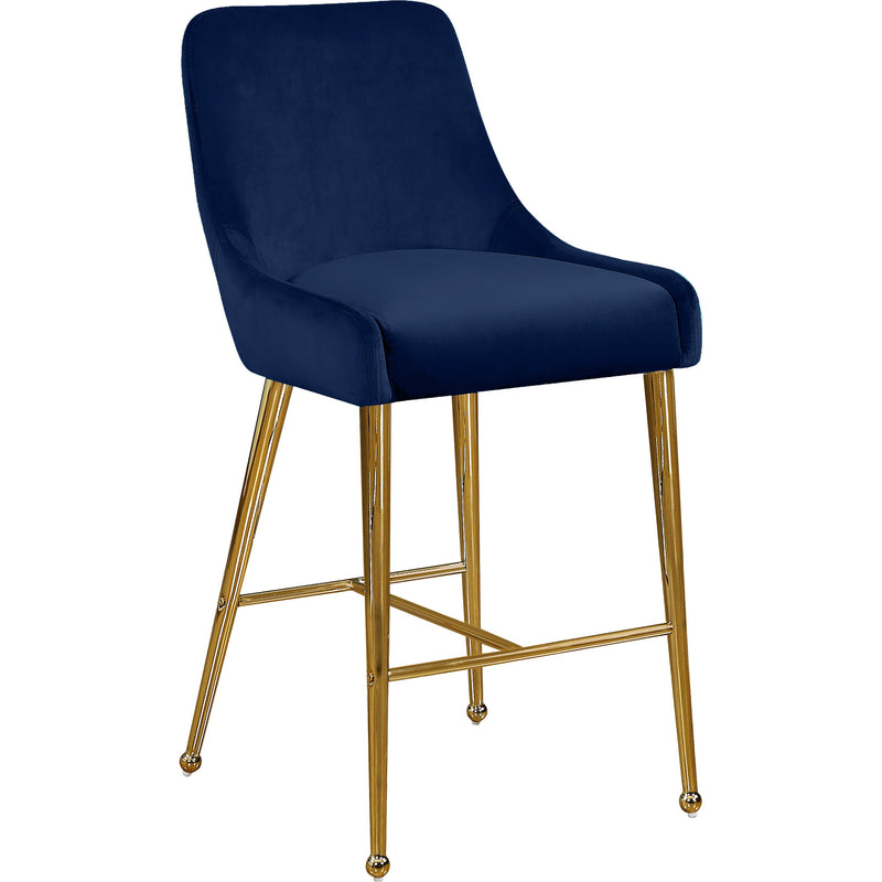 Meridian Owen Navy Velvet Stool IMAGE 1