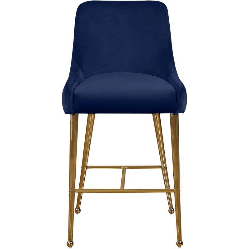 Meridian Owen Navy Velvet Stool IMAGE 2