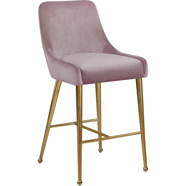 Meridian Owen Pink Velvet Stool IMAGE 1