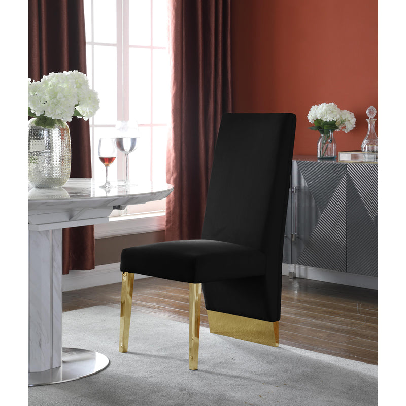 Meridian Porsha Black Velvet Dining Chair IMAGE 3