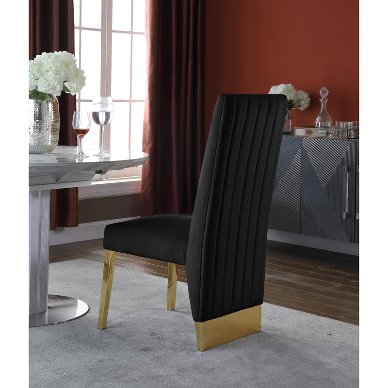 Meridian Porsha Black Velvet Dining Chair IMAGE 4