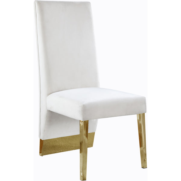 Meridian Porsha Cream Velvet Dining Chair IMAGE 1