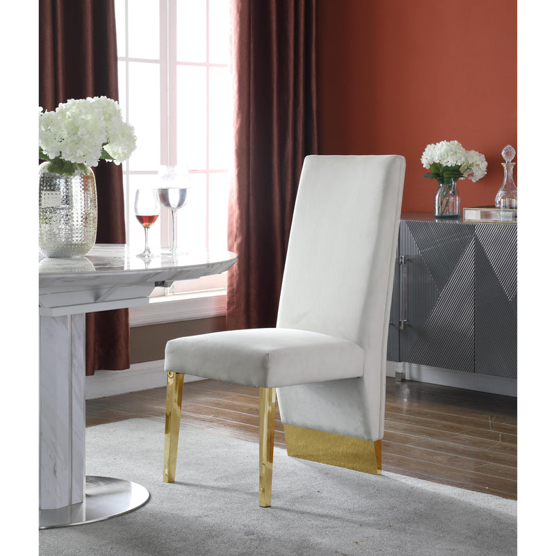 Meridian Porsha Cream Velvet Dining Chair IMAGE 3