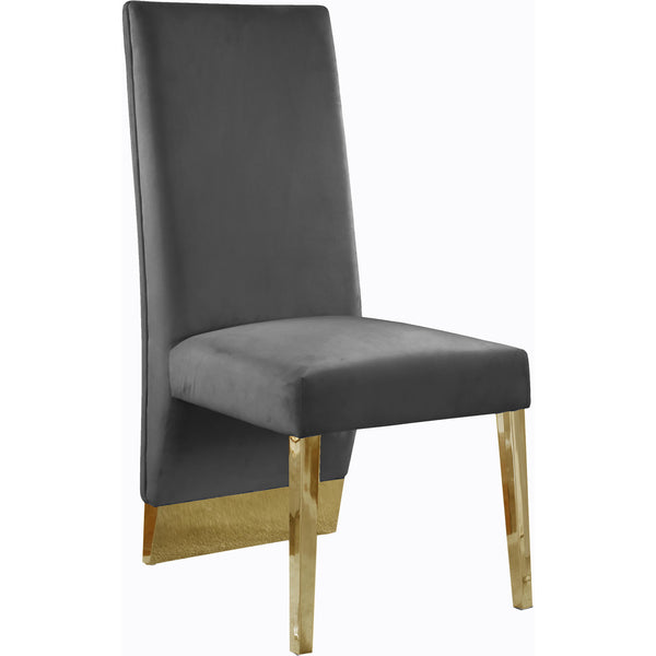 Meridian Porsha Grey Velvet Dining Chair IMAGE 1