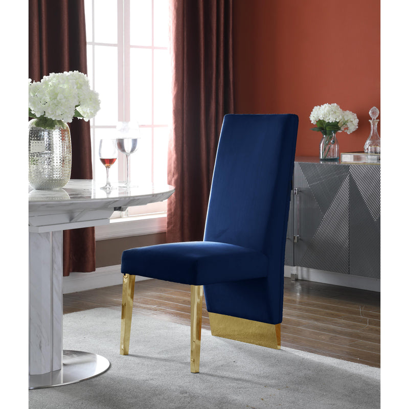 Meridian Porsha Navy Velvet Dining Chair IMAGE 3