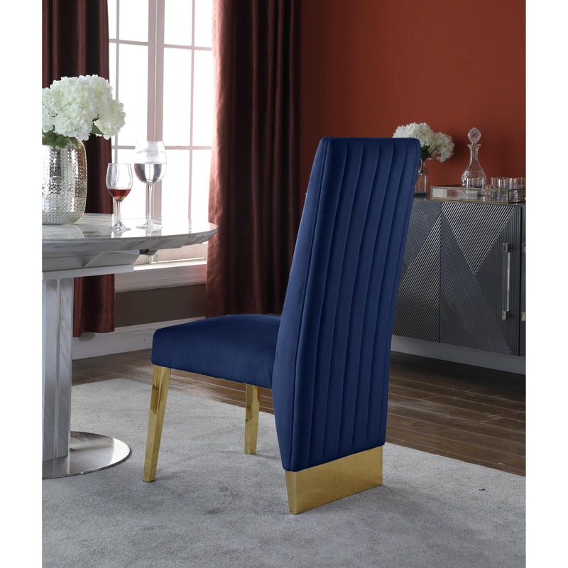 Meridian Porsha Navy Velvet Dining Chair IMAGE 4