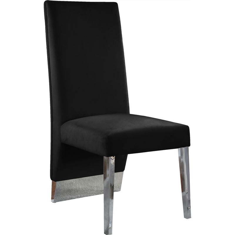 Meridian Porsha Black Velvet Dining Chair IMAGE 1