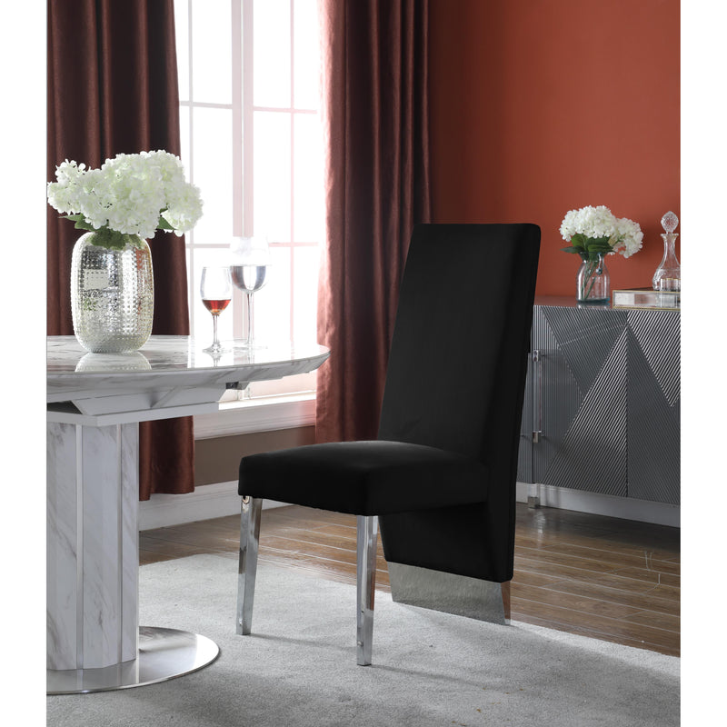 Meridian Porsha Black Velvet Dining Chair IMAGE 3