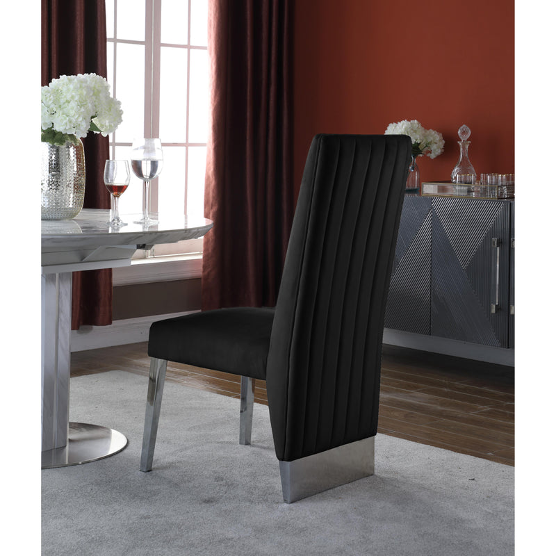 Meridian Porsha Black Velvet Dining Chair IMAGE 4