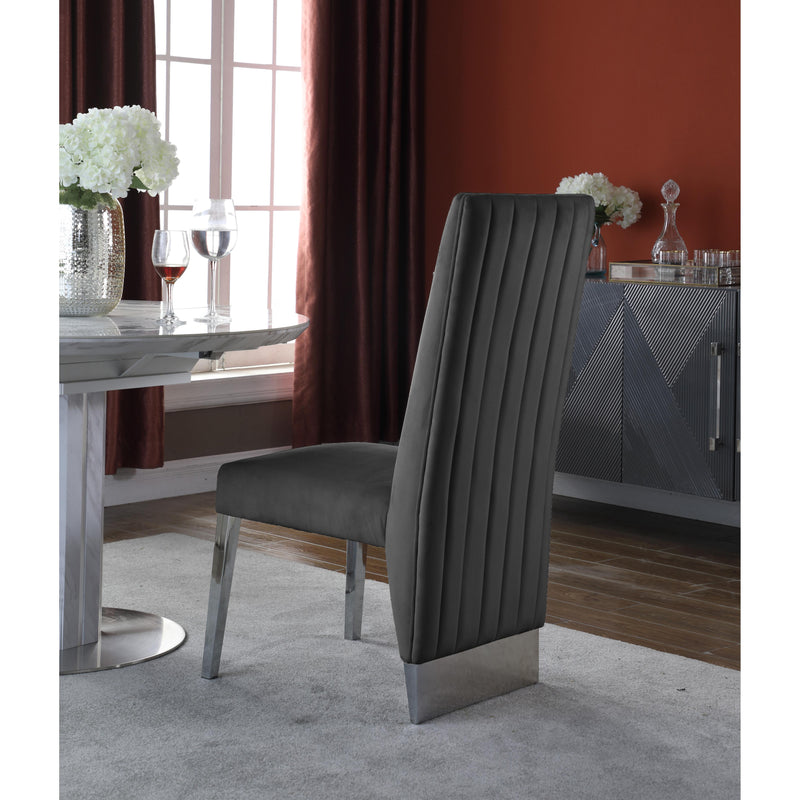 Meridian Porsha Grey Velvet Dining Chair IMAGE 4