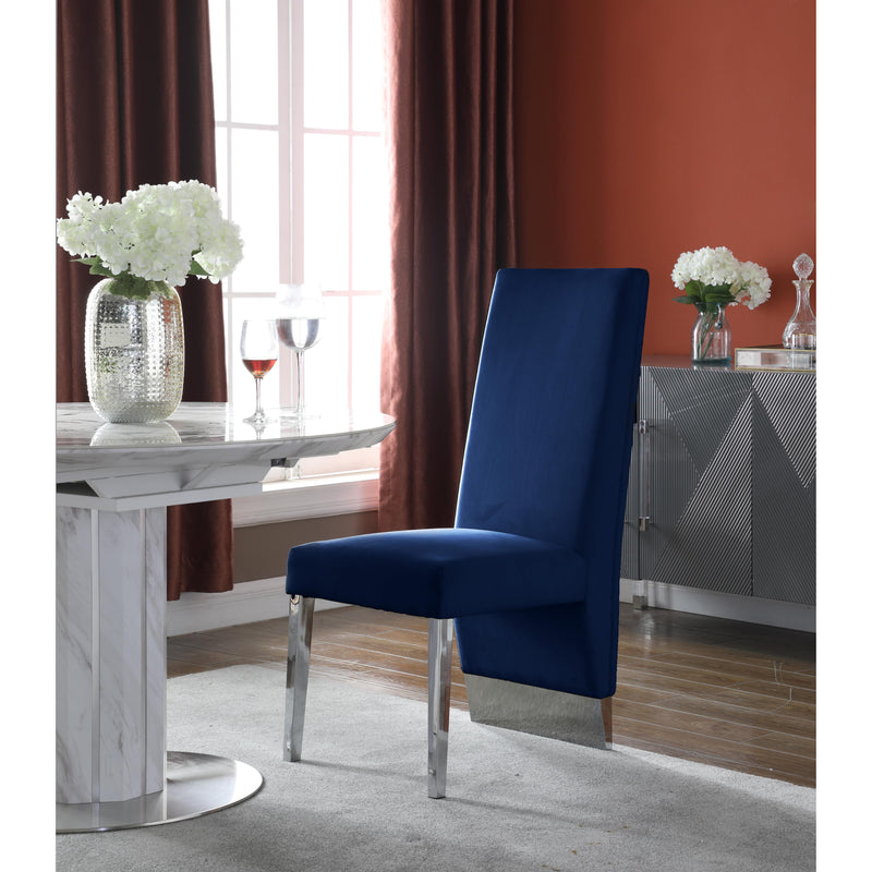 Meridian Porsha Navy Velvet Dining Chair IMAGE 3