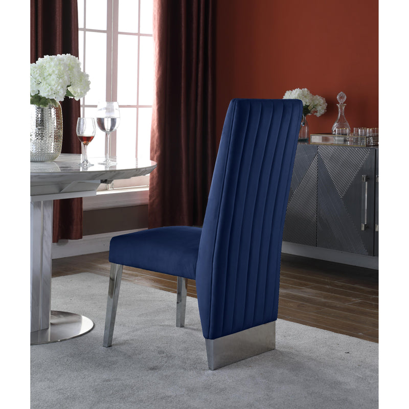 Meridian Porsha Navy Velvet Dining Chair IMAGE 4