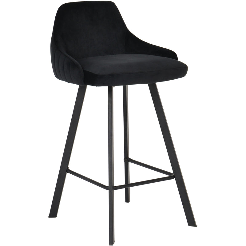 Meridian Viviene Black Velvet Stool IMAGE 1