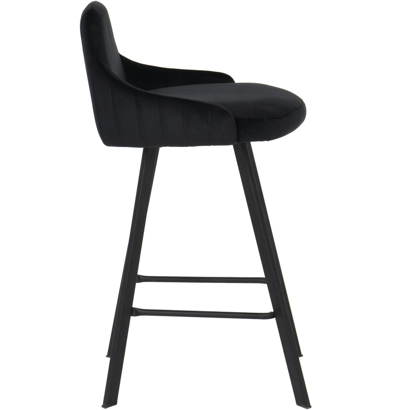 Meridian Viviene Black Velvet Stool IMAGE 3