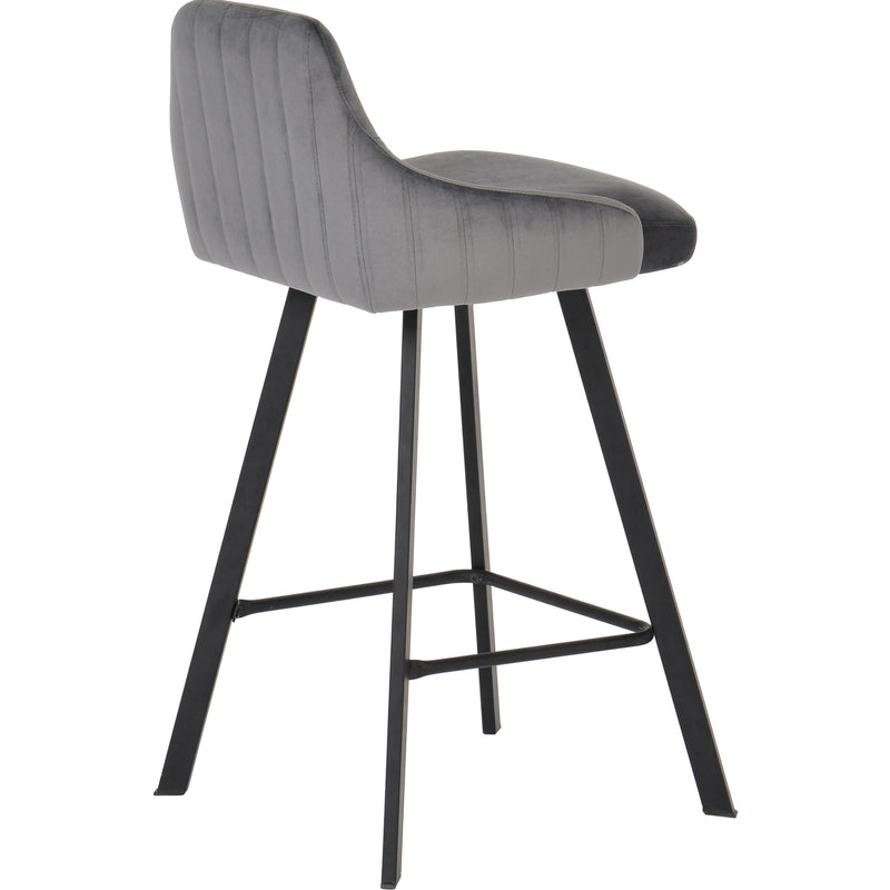 Meridian Viviene Grey Velvet Stool IMAGE 4