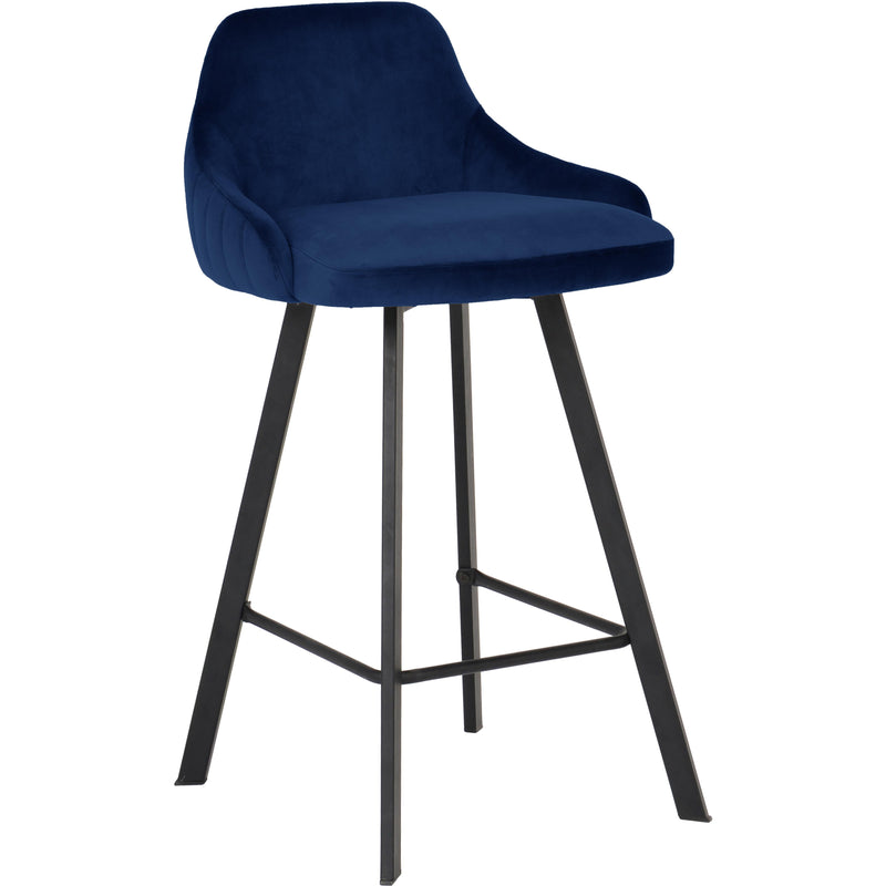 Meridian Viviene Navy Velvet Stool IMAGE 1