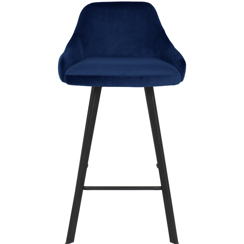 Meridian Viviene Navy Velvet Stool IMAGE 2