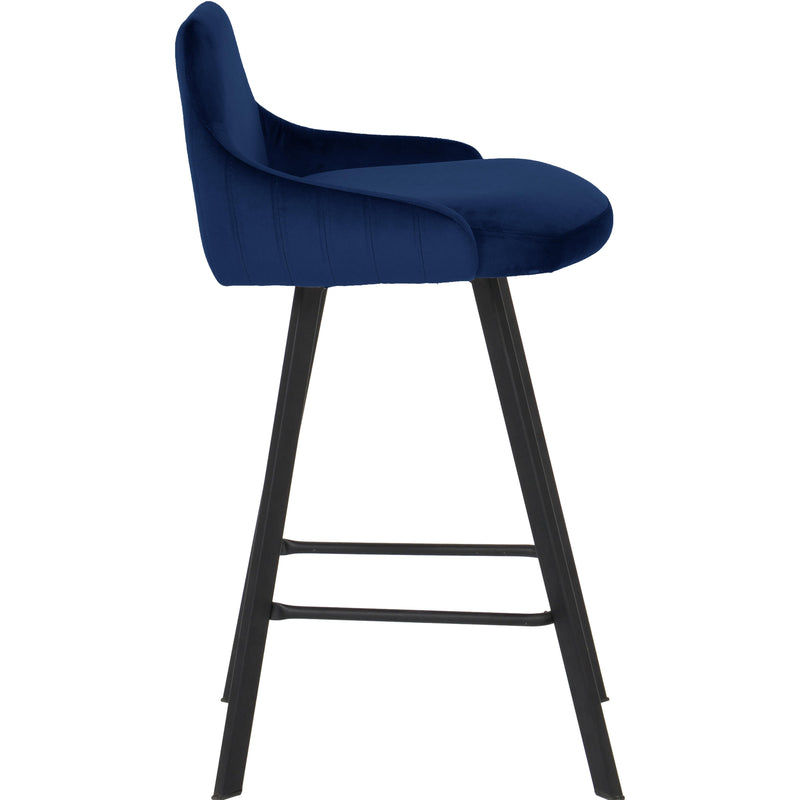 Meridian Viviene Navy Velvet Stool IMAGE 3