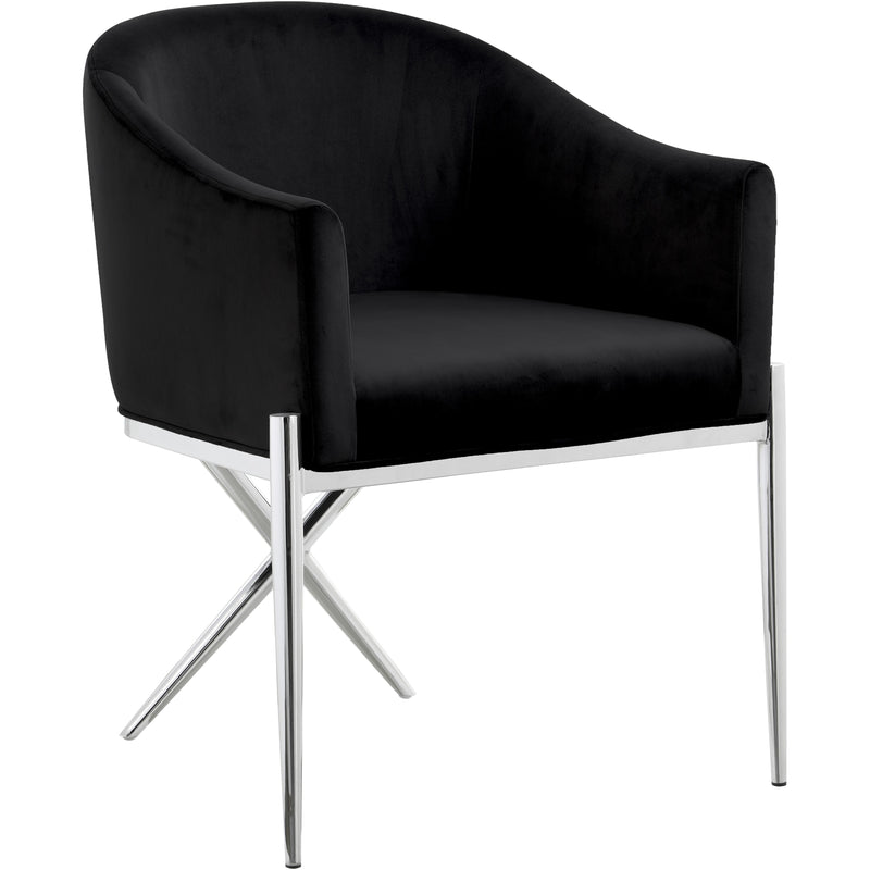 Meridian Xavier Black Velvet Dining Chair IMAGE 1