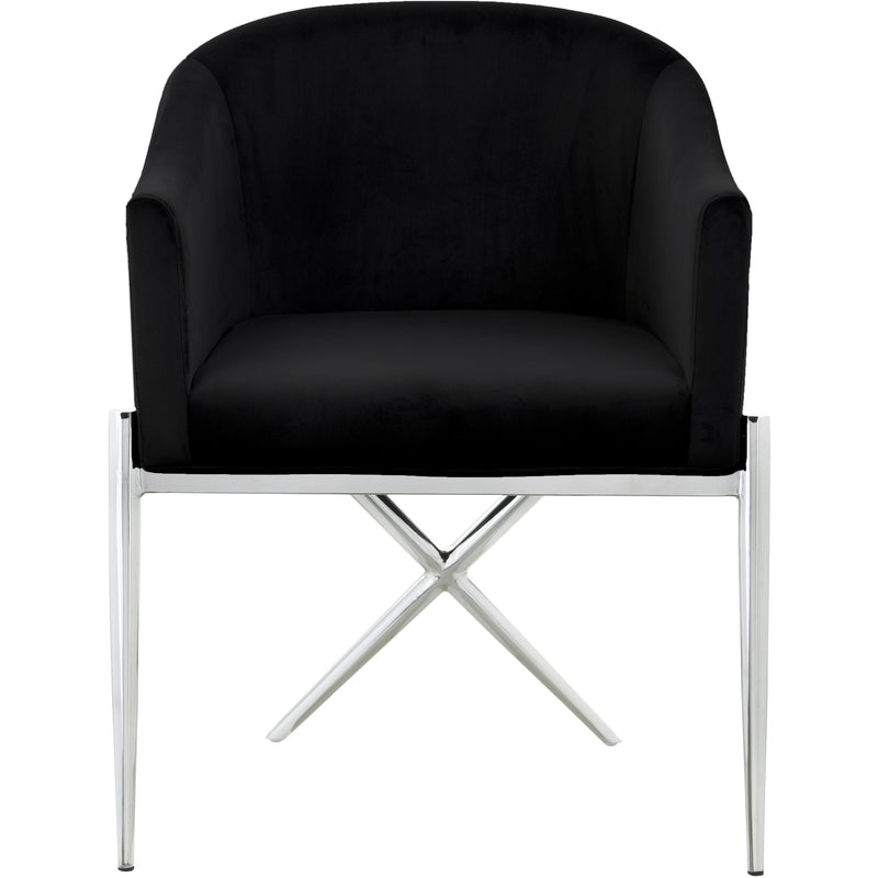 Meridian Xavier Black Velvet Dining Chair IMAGE 2