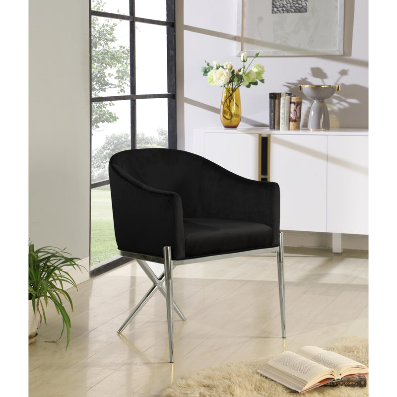 Meridian Xavier Black Velvet Dining Chair IMAGE 4