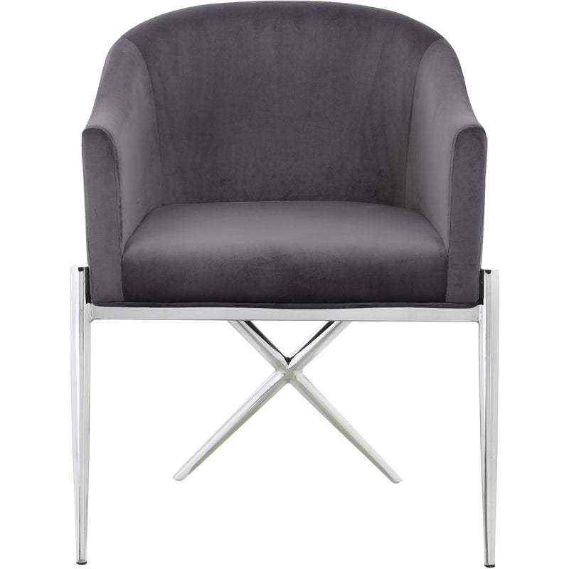 Meridian Xavier Grey Velvet Dining Chair IMAGE 2