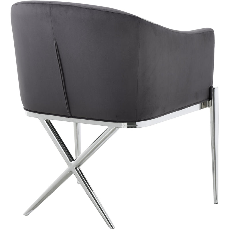 Meridian Xavier Grey Velvet Dining Chair IMAGE 3