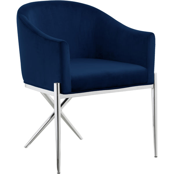 Meridian Xavier Navy Velvet Dining Chair IMAGE 1