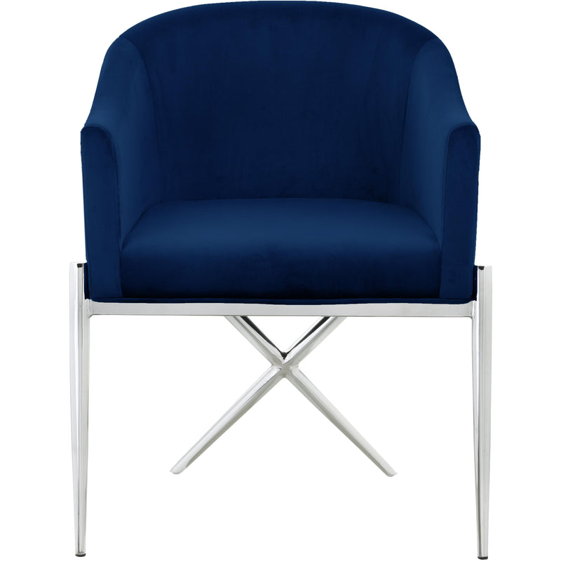 Meridian Xavier Navy Velvet Dining Chair IMAGE 2