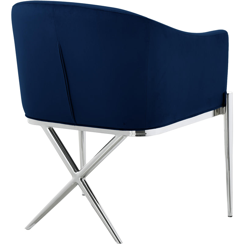 Meridian Xavier Navy Velvet Dining Chair IMAGE 3