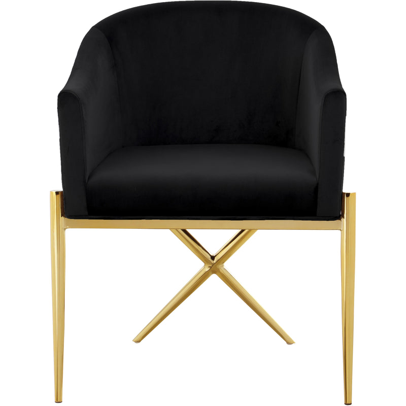 Meridian Xavier Black Velvet Dining Chair IMAGE 2