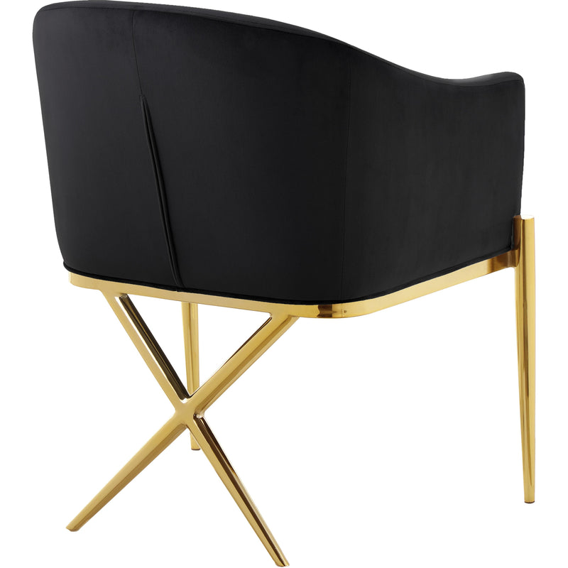 Meridian Xavier Black Velvet Dining Chair IMAGE 3