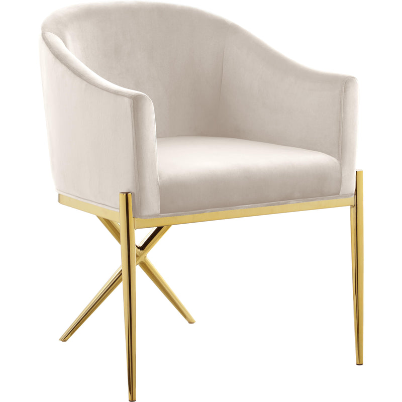 Meridian Xavier Cream Velvet Dining Chair IMAGE 1