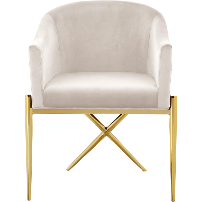 Meridian Xavier Cream Velvet Dining Chair IMAGE 2