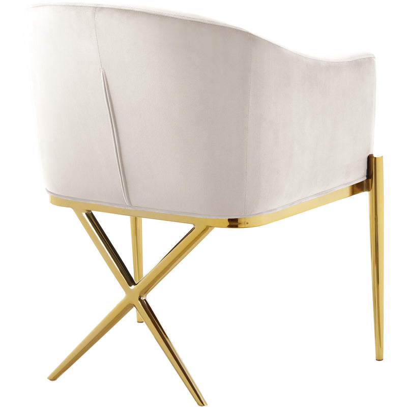 Meridian Xavier Cream Velvet Dining Chair IMAGE 3