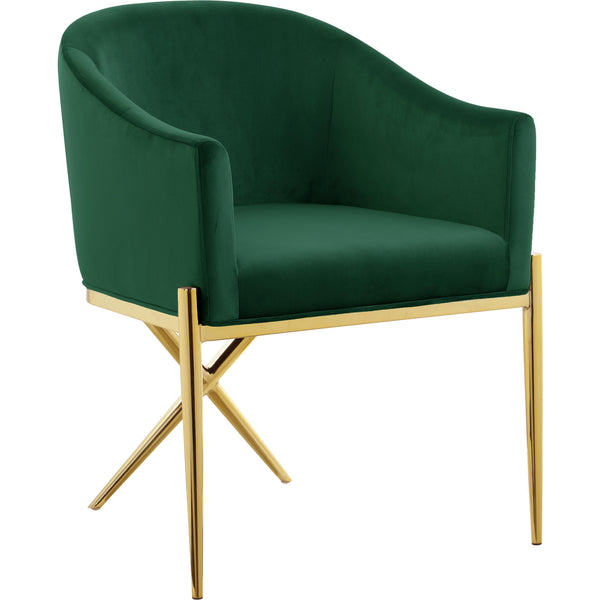 Meridian Xavier Green Velvet Dining Chair IMAGE 1