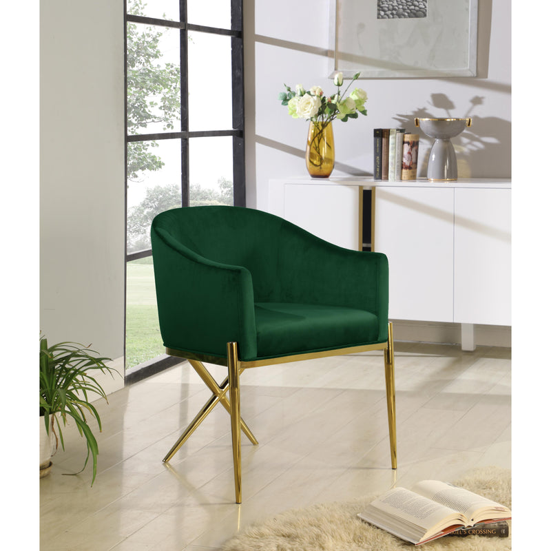 Meridian Xavier Green Velvet Dining Chair IMAGE 4