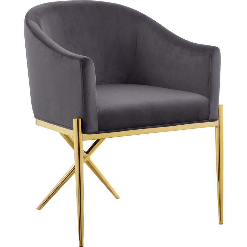 Meridian Xavier Grey Velvet Dining Chair IMAGE 1