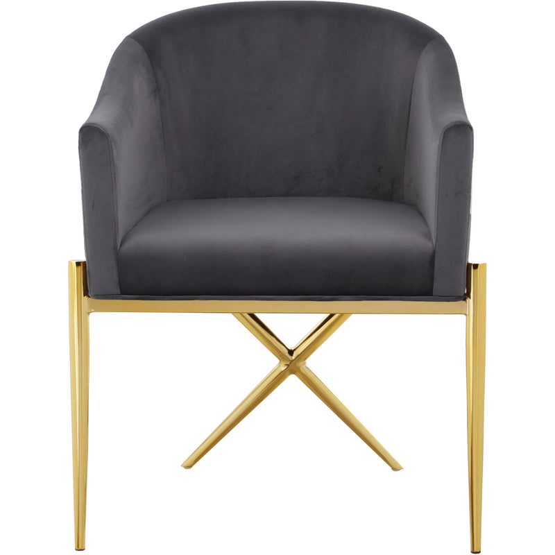 Meridian Xavier Grey Velvet Dining Chair IMAGE 2