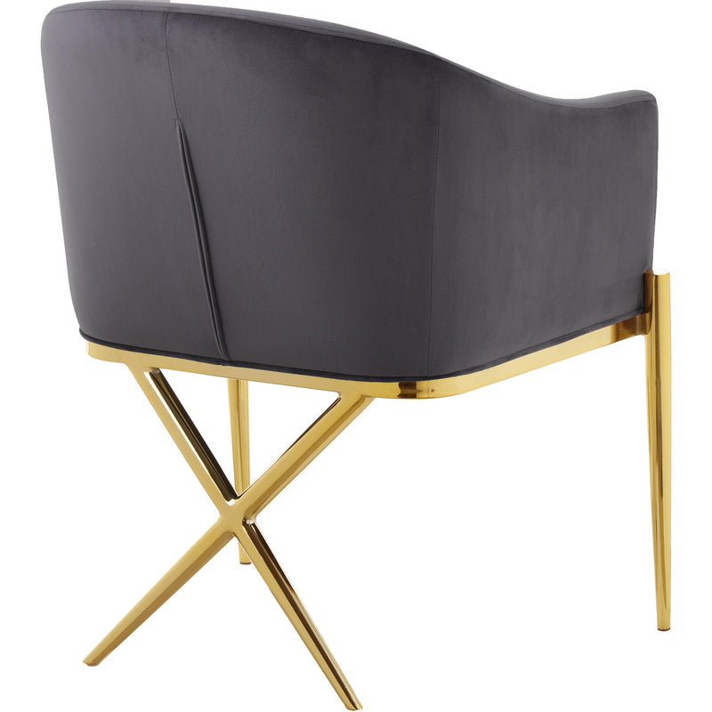 Meridian Xavier Grey Velvet Dining Chair IMAGE 3