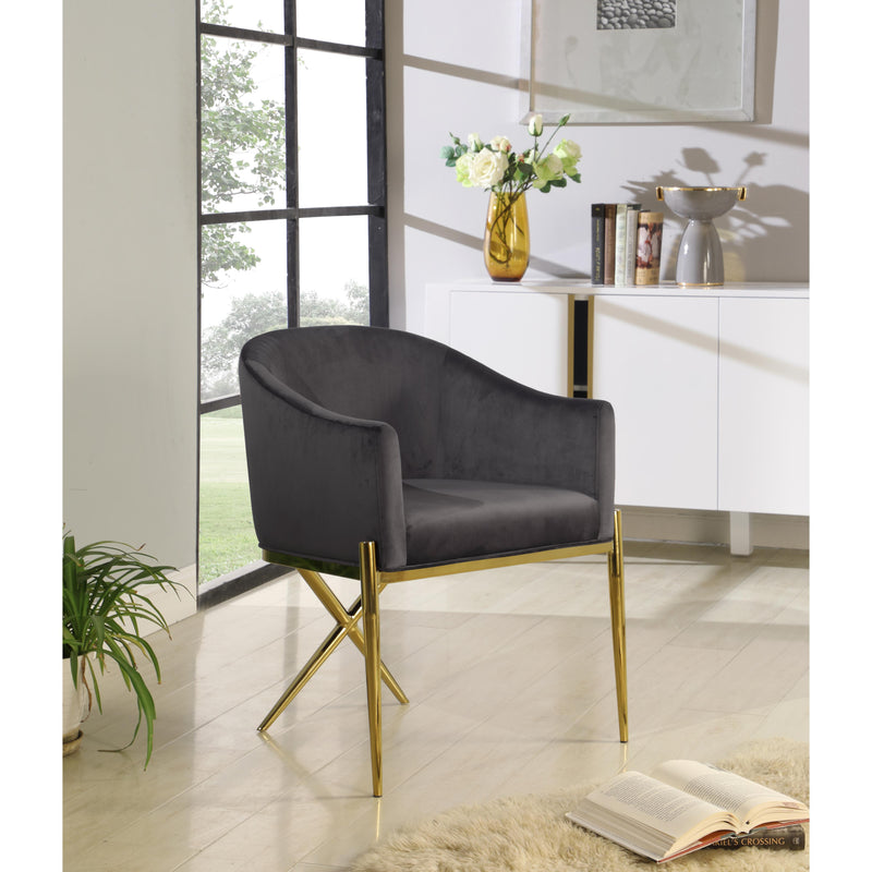 Meridian Xavier Grey Velvet Dining Chair IMAGE 4