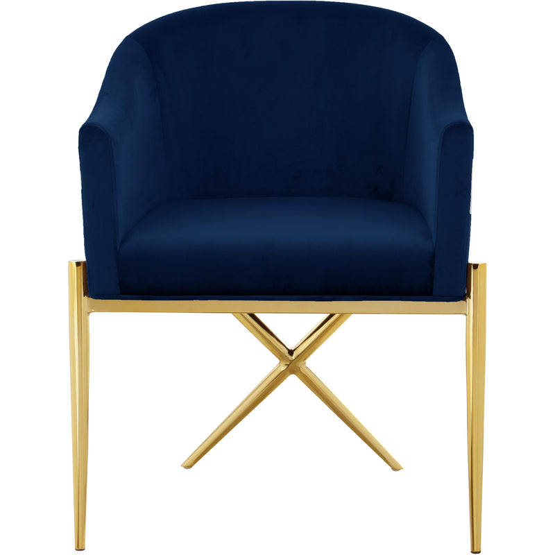 Meridian Xavier Navy Velvet Dining Chair IMAGE 2