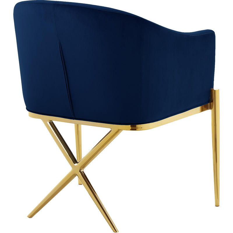 Meridian Xavier Navy Velvet Dining Chair IMAGE 3