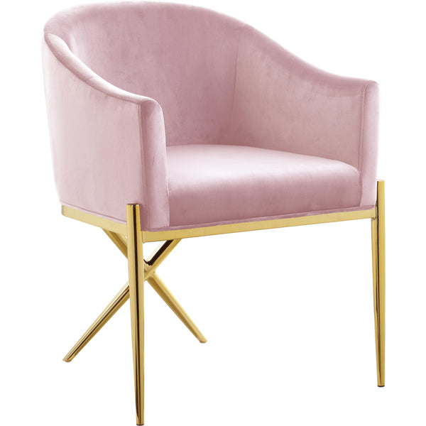 Meridian Xavier Pink Velvet Dining Chair IMAGE 1