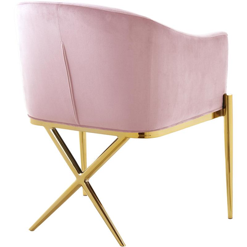 Meridian Xavier Pink Velvet Dining Chair IMAGE 3