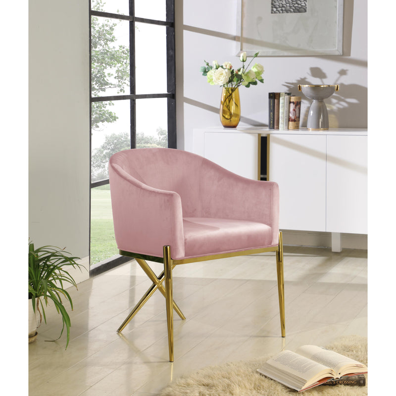 Meridian Xavier Pink Velvet Dining Chair IMAGE 4