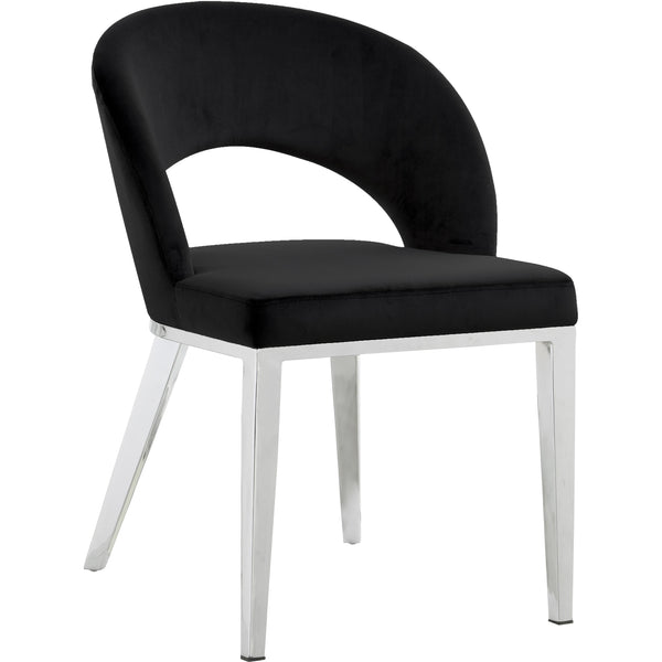 Meridian Roberto Black Velvet Dining Chair IMAGE 1