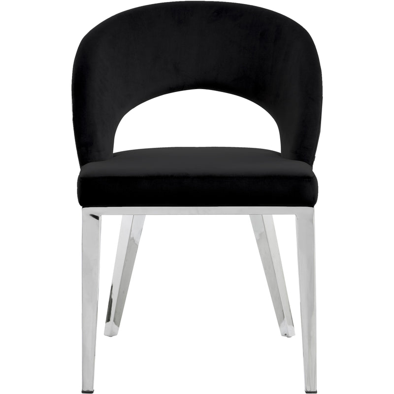 Meridian Roberto Black Velvet Dining Chair IMAGE 2