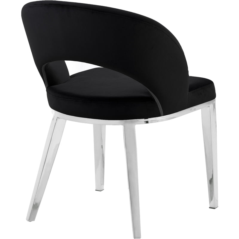 Meridian Roberto Black Velvet Dining Chair IMAGE 3